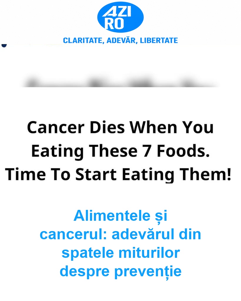 Alimentele și cancerul: adevărul din spatele miturilor despre prevenție