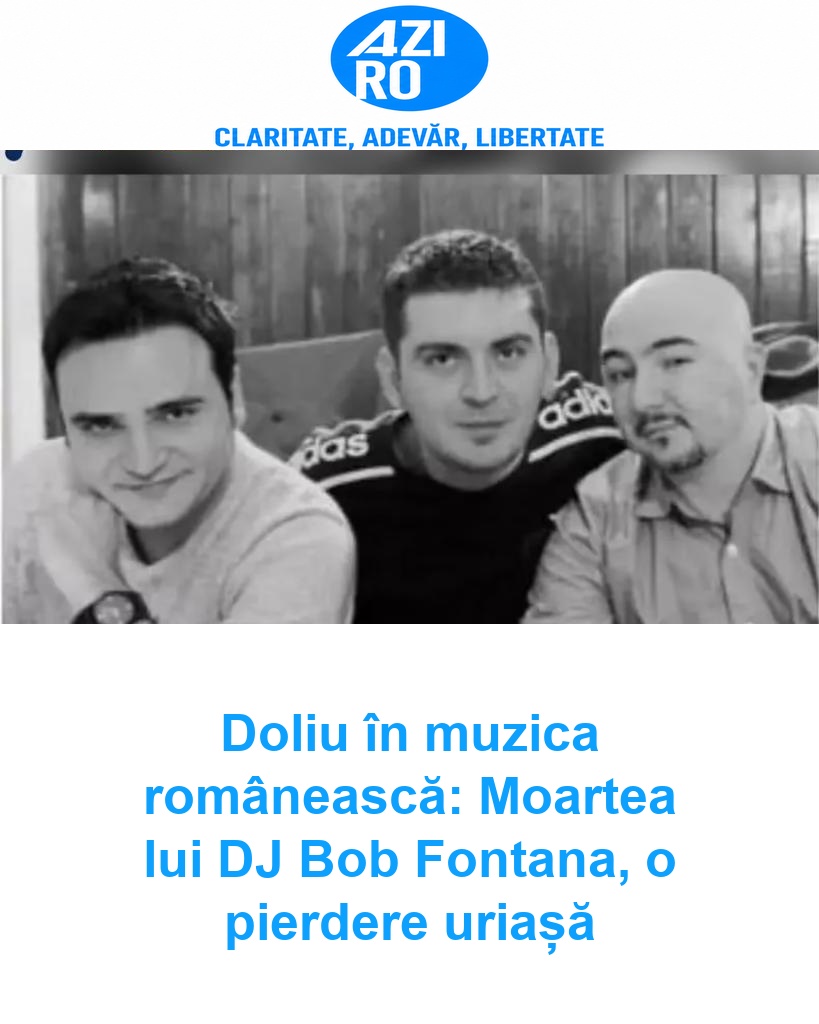 Doliu în muzica românească: Moartea lui DJ Bob Fontana, o pierdere uriașă