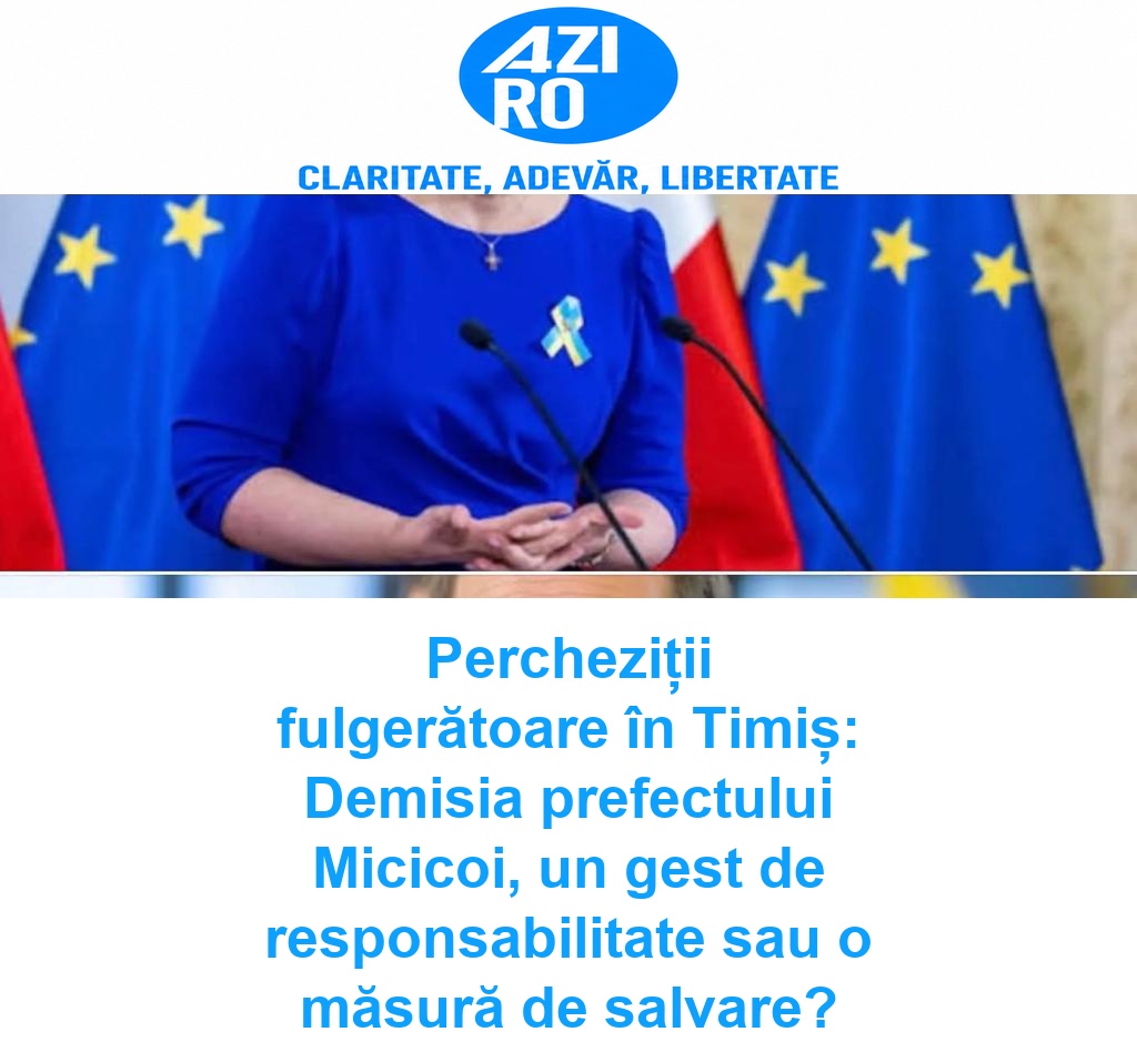 Percheziții fulgerătoare în Timiș: Demisia prefectului Micicoi, un gest de responsabilitate sau o măsură de salvare?