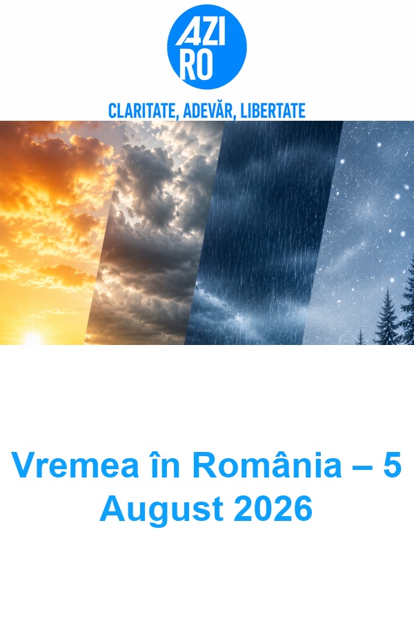Vremea în România – 5 August 2026