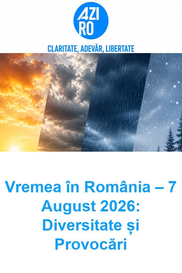 Vremea în România – 7 August 2026: Diversitate și Provocări