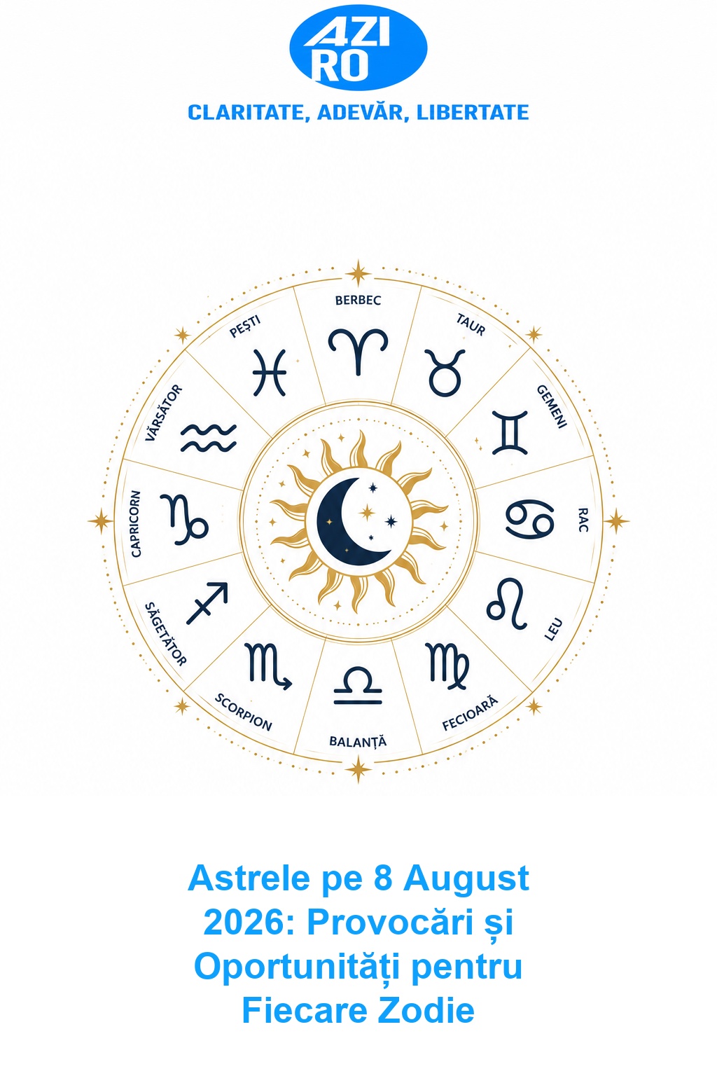 Astrele pe 8 August 2026: Provocări și Oportunități pentru Fiecare Zodie