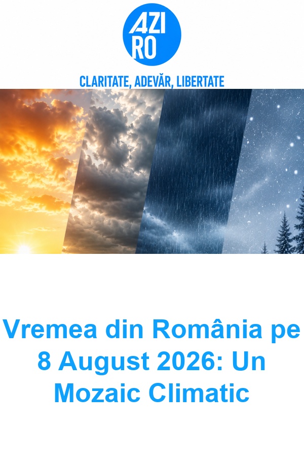 Vremea din România pe 8 August 2026: Un Mozaic Climatic