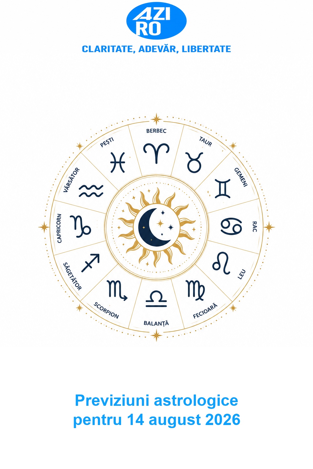 Previziuni astrologice pentru 14 august 2026