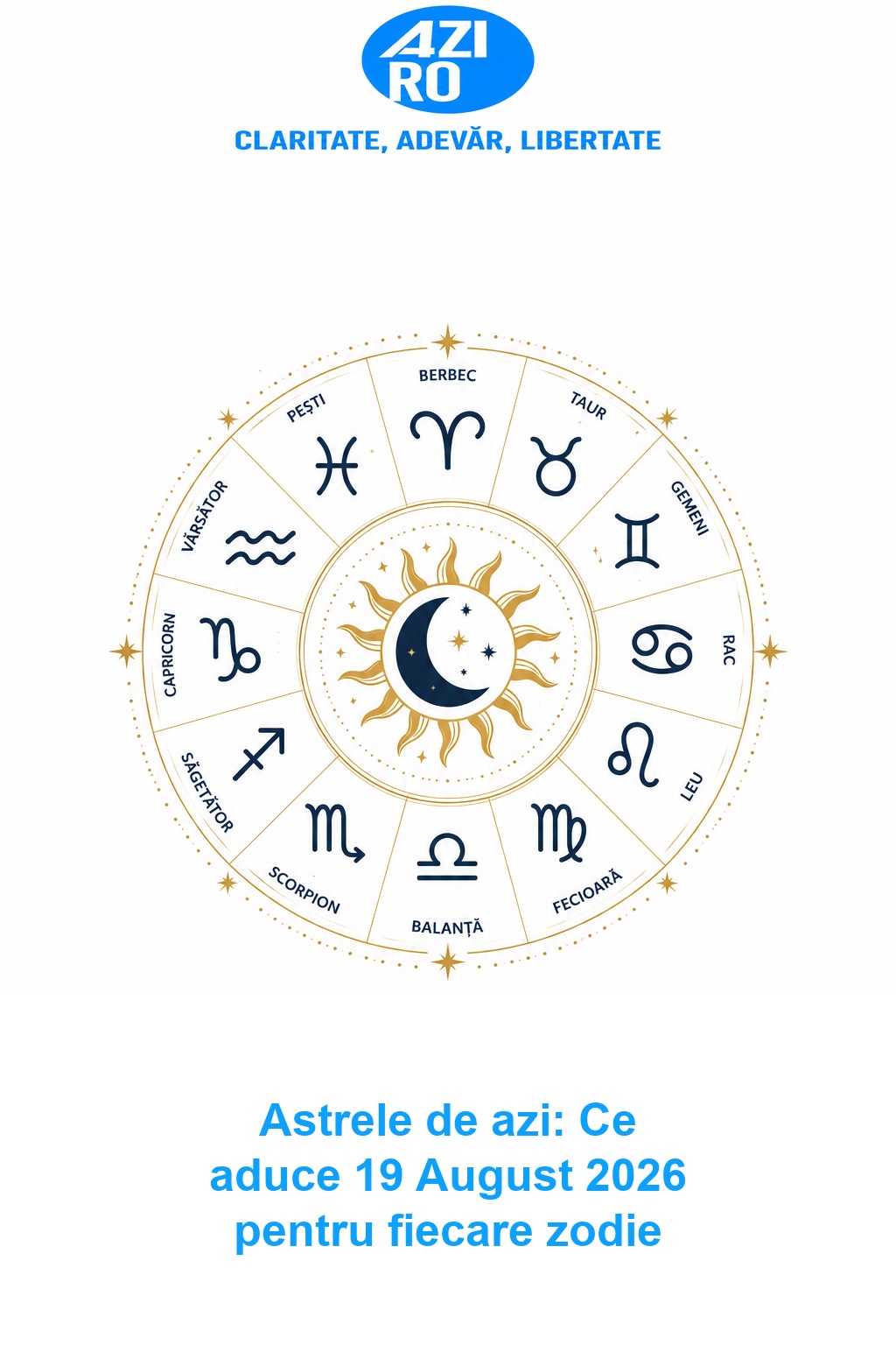 Astrele de azi: Ce aduce 19 August 2026 pentru fiecare zodie