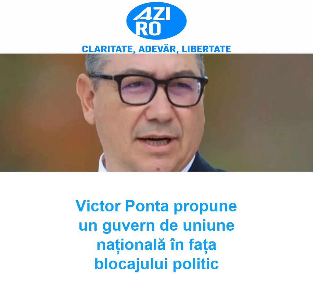 Victor Ponta propune un guvern de uniune națională în fața blocajului politic
